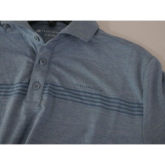 Travis Mathew Men's Heater Pro Chest Stripe Golf Polo Blue S - Picture 7 of 11